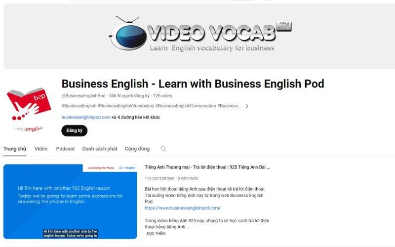 Business English POD là kênh Youtube học tiếng Anh dành cho người đi làm