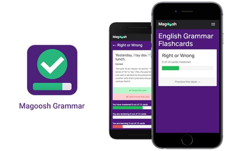 Magoosh Grammar giúp bạn học ngữ pháp theo dạng Flashcard